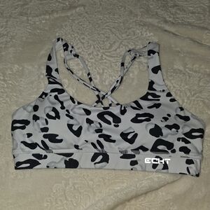 ECHT Snow Leopard Print Sports Bra